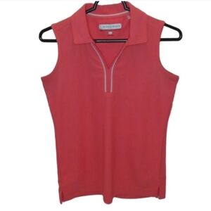 Pebble Beach Sleeveless Pique Polo Golf Top | EUC | Coral